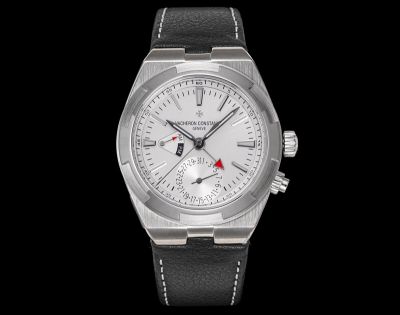 SJ Factory Vacheron Constantin Overseas Dual-time Cal.5110 DT/2 Men White Face Leather Strap Watch